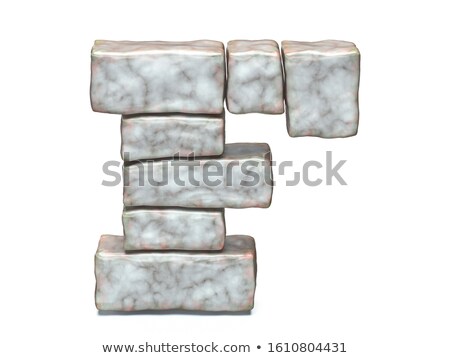 Сток-фото: Rock Masonry Font Letter F 3d