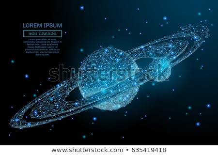 Foto stock: Planet Saturn In The Form Of Polygonal Mesh Elements In The Form Of Lines And Points The Planet In