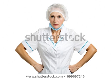 Foto stock: Middleaged Woman Gives Hand