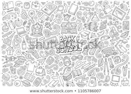 Back To School - Set Of School Doodle Vector Illustrations Stock fotó © balabolka