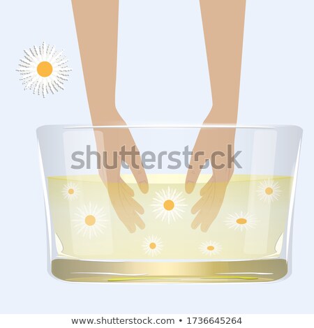 Stock photo: Beautiful Woman In The Bath With Camomile On The Meadow