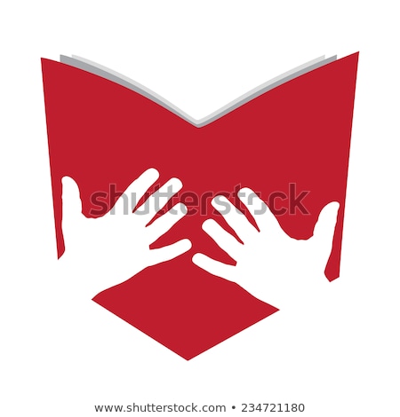 ストックフォト: Book Store Or Library Logo Sign Open Red Book Icon