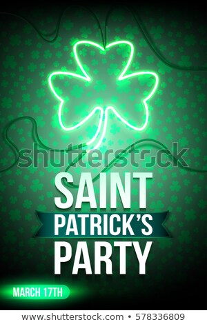 ストックフォト: St Patricks Day Glowing Neon Signs Set