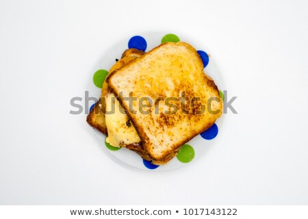 Foto stock: Bread Buns With Melted Cheese On Top