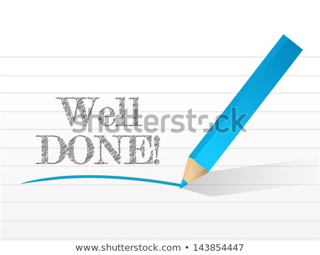 Stockfoto: Well Done Word On Notepad