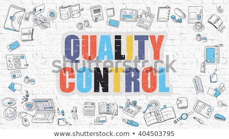 [[stock_photo]]: Multicolor Quality Control On White Brickwall Doodle Style