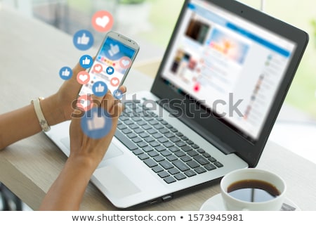 Сток-фото: Social Commerce Concept On Laptop Screen