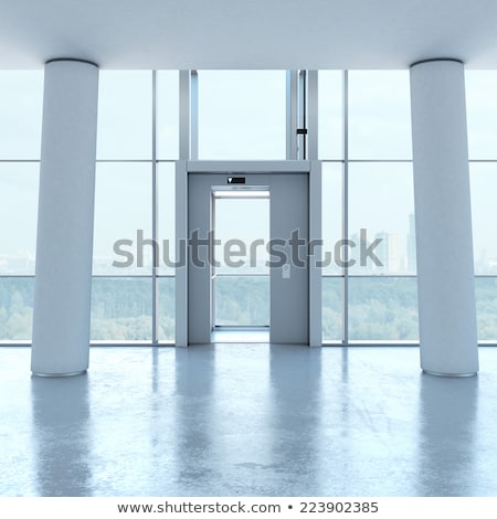 ストックフォト: Transparent Elevator And Columns