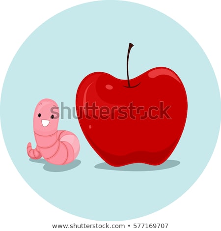 Stock foto: Preposition Apple Worm Next To