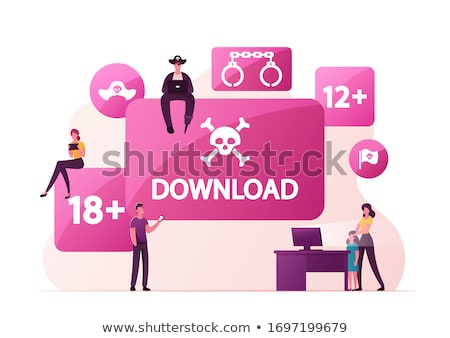 Foto stock: Illegal Pirated Contents Free Sign