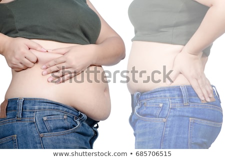 ストックフォト: Women Shows Her Weight Loss