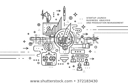 Stock fotó: Business Idea And Calculation Process Set Vector