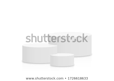 Foto stock: Product Presentation Podium White Stage Empty White Pedestal Blank Template Mockup Vector