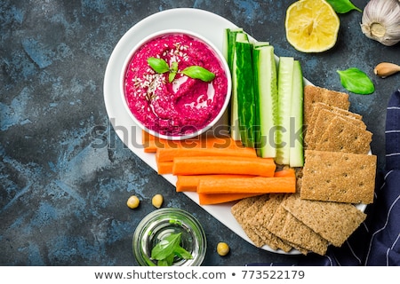 Stockfoto: Healthy Snacks Vegetables And Hummus