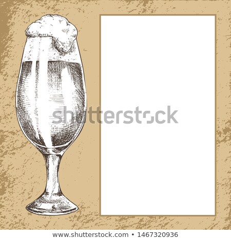 Stock foto: Full Tulip Beer Glass With Spilling Foam Poster