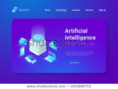 Stock foto: Artificial Intelligence Technology Isometric Icons