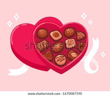 Stock photo: Heart Shaped Box With Valentines Candies