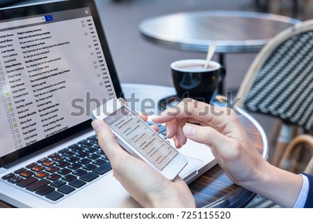 Сток-фото: Businesswoman Checking E Mails