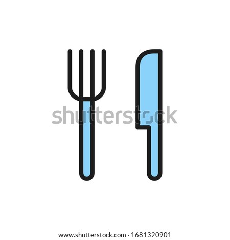 Zdjęcia stock: Cutlery Flat Color Illustration