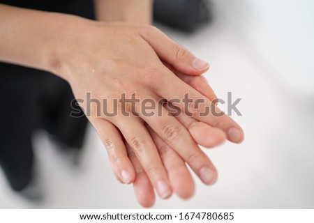 Steps Of Cleaning Hands Foto stock © Maridav