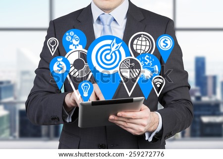 Stock photo: Touch Pad With Business Scheme