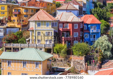 Stock fotó: Colorful Houses Of Valparaiso