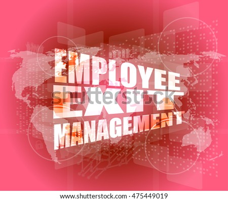 Management Concept Employee Exit Management Words On Digital Screen Stockfoto © fotoscool