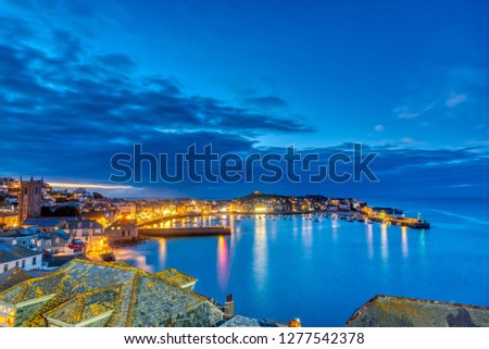 Dusk At The Beautiful Seaside Town Of St Ives Сток-фото © elxeneize
