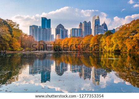 Stock photo: Fall Leaves In Downtown Park