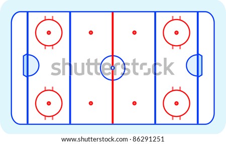 Foto d'archivio: Ice Hockey Field On Blue Greetings Card - Sports Background