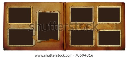 ストックフォト: Vintage Photoalbum For Photos On White Isolated Background