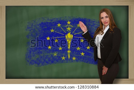 Teacher Showing Flag Ofindiana On Blackboard For Presentation Ma [[stock_photo]] © vepar5
