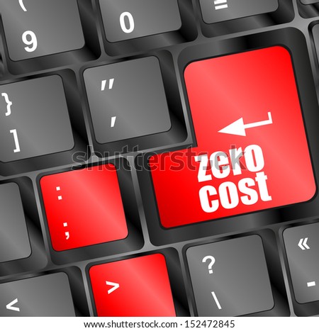 Zero Cost Button On Computer Keyboard Key Stockfoto © fotoscool