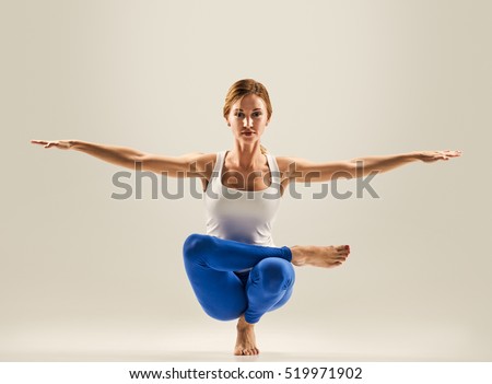 Stok fotoğraf: Women Balancing In Asana