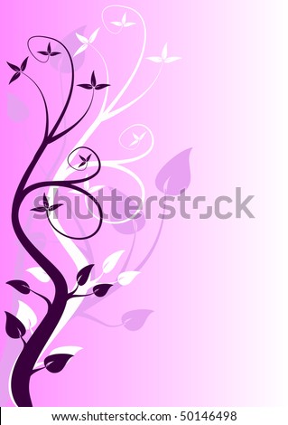 Stock photo: An Abstract Mauve Floral Design With Room For Text