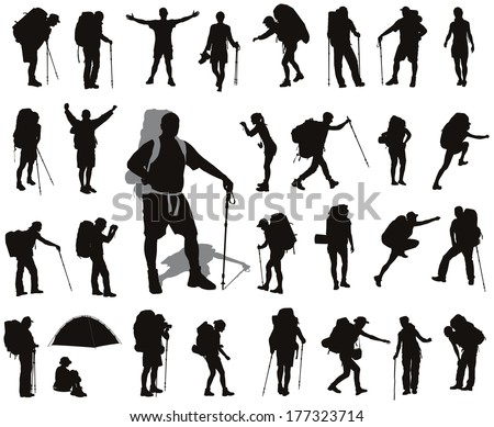 Mountain Climber Silhouette Vector Сток-фото © vadimmmus