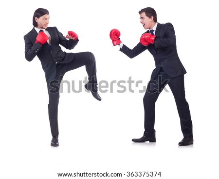 Two Businessmen Boxing Isolated On The White Stock fotó © Elnur