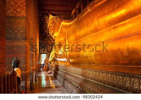 Stock photo: Face Of Buddha Statue At Wat Pho Thailand
