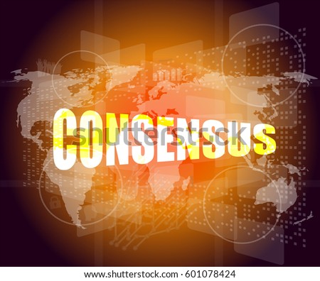 Business Concept Word Consensus On Digital Touch Screen Stockfoto © fotoscool