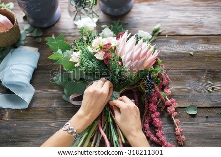 Stok fotoğraf: Wedding Hand Flower Bouquet