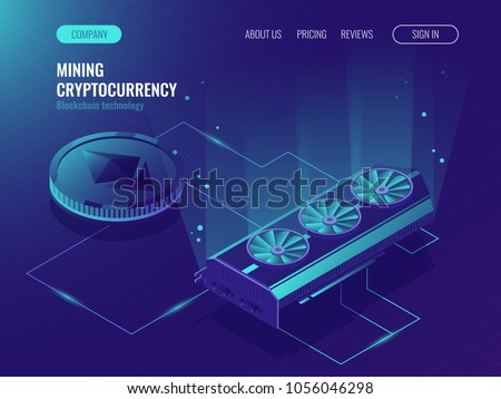 Stockfoto: Mining Farm Flat Vector Icon