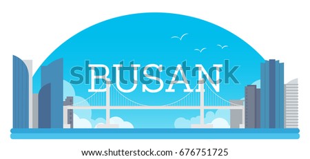 Foto stock: Busan Skyscrapers And Gwangan Bridge South Korea