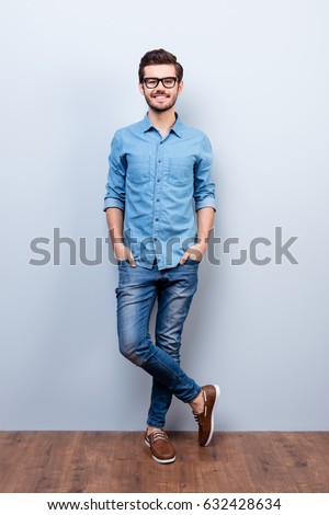 Foto stock: Young Man Posing Elegantly