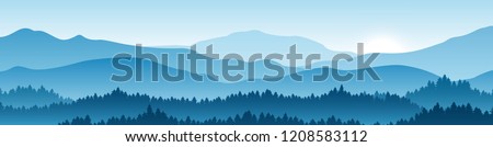 Foto stock: Morning Mist Cover Mountain