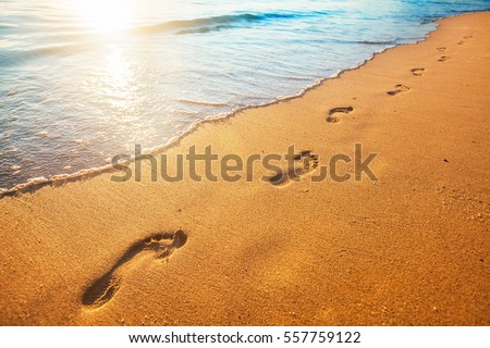 Stock photo: Footprints On The Sand