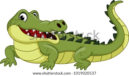 Stock fotó: Green Cartoon Crocodile