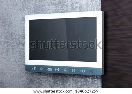Stock fotó: Intercom On Gray Wall