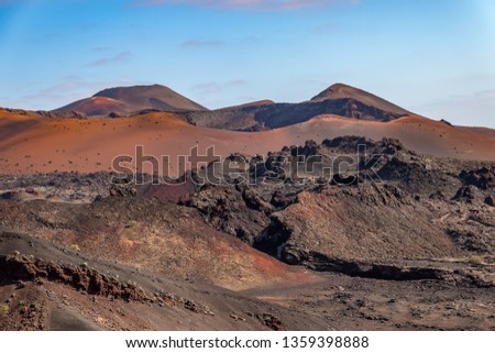 Foto stock: Volcanic Landscape Taken In Timanfaya National Park Lanzarote