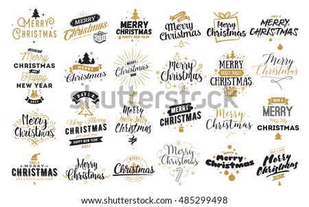 商業照片: Merry Christmas 2017 Vector Poster Greeting Card