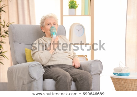 Zdjęcia stock: Medical Equipment For Inhalation With Respiratory Mask Nebulize